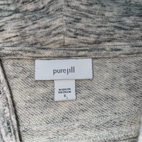 Purejill Mock Turtleneck Top Marled Gray 3/4 Cuffed Sleeves Side Pockets Size S - Picture 3 of 10